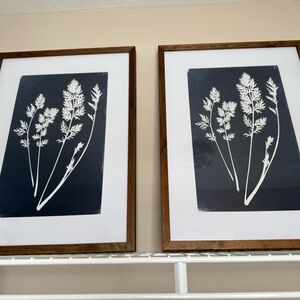 Botanical Wall Art Set with Wooden Frames